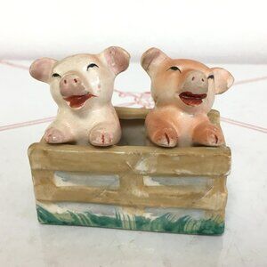 Vintage 1950's "Two Pigs in a Pen/Sty" Salt and Pepper Shaker Set
